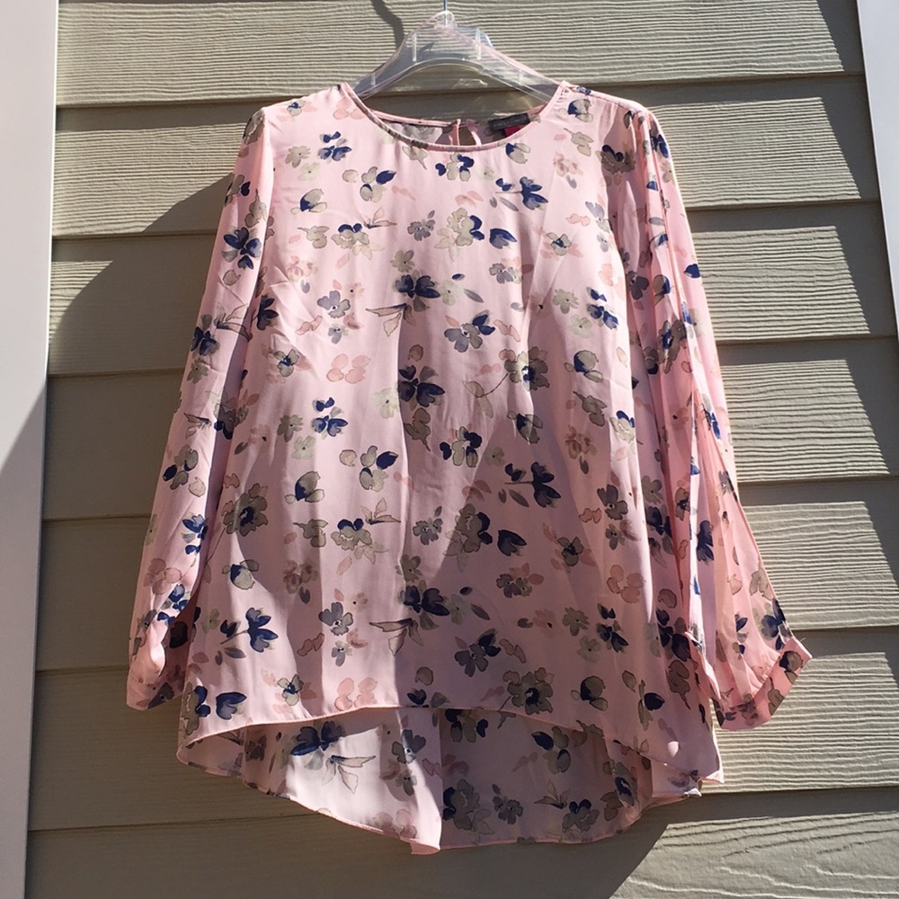 Long sleeve blouse with slits on sleeves